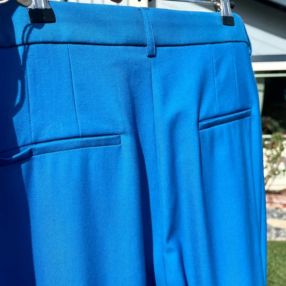 Rochas Wool Trousers Royal Blue Wide Leg Pleated Pants Size 48 US 12 X Large NWT - Picture 7 of 7